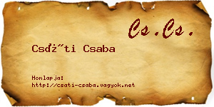 Csáti Csaba névjegykártya