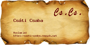 Csáti Csaba névjegykártya